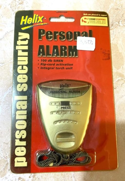 Helix Personal Alarm 100dB Siren - Mini Personal Attack Alarm with Torch